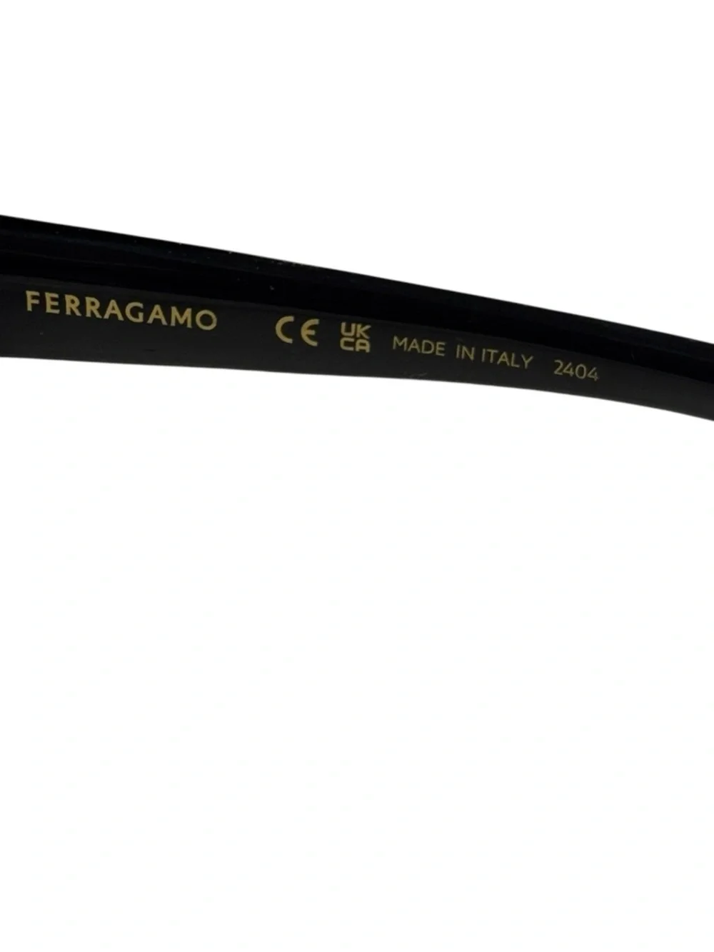 Salvatore Ferragamo SF2013S Black Gold Square Brown Lens 52 mm Sunglasses NIB